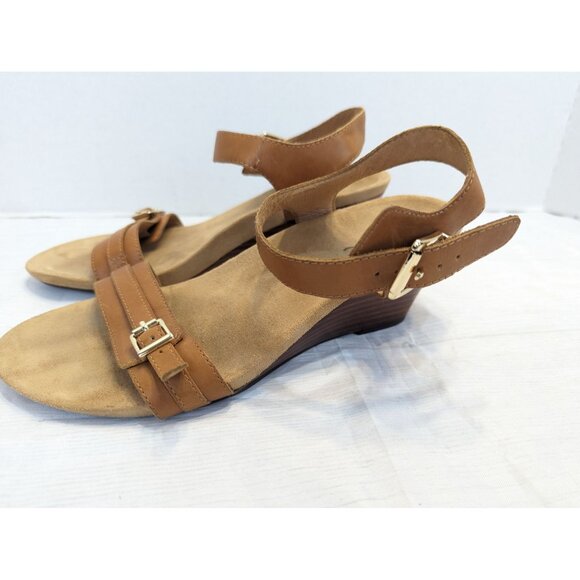 Vionic Noble Brown Laurie Wedge Sandals Tan Size 7 Comfort Beachy - Picture 6 of 15